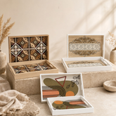 Decorative Wooden Tray Set