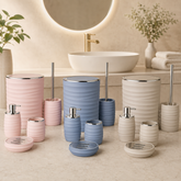 Textured Bathroom Accessory Set