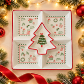 طبق تقديم كريسماس مقسّم مع وعاء بشكل شجرة | Divided Christmas Serving Dish with Tree-Shaped Bowl