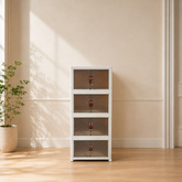4-Tier Multipurpose Storage Cabinet with Translucent Doors