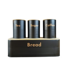 4-piece matte black storage set