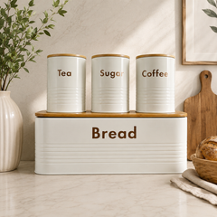 4-piece matte black storage set