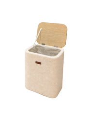 سلة قماش غطاء خشب - Fabric Basket with Wooden Lid