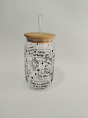 Glass Tumbler with Bamboo Lid & Straw