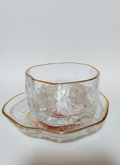 The Gilded Ripple Glass & Saucer Set 6 PCS