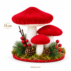 ديكور كريسماس بشكل فطر أحمر 15 سم | Red Mushroom Christmas Decoration 15 cm