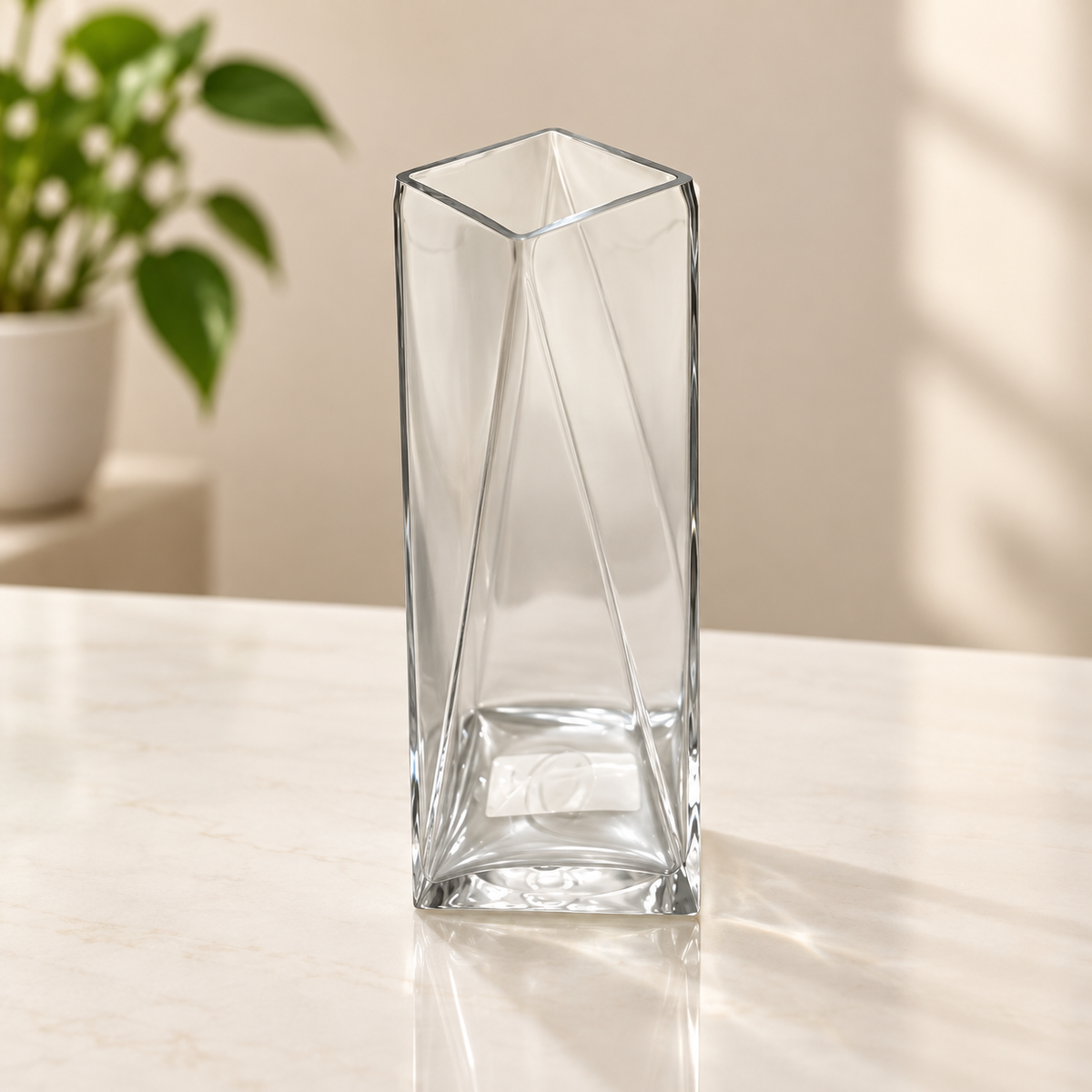 مزهرية زجاجية شفافة طويلة | Tall Clear Glass Vase