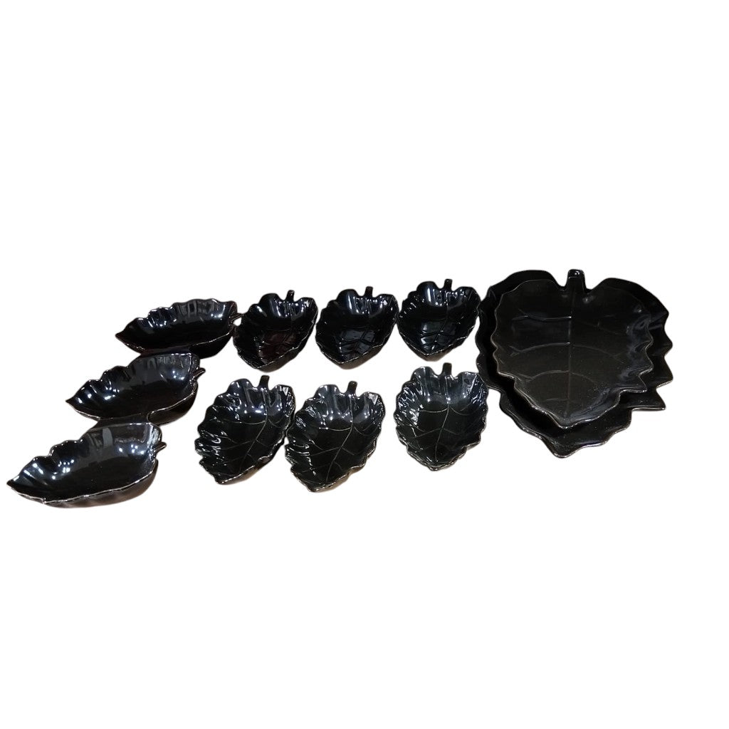 Set 9 Pcs Leaf Plates
