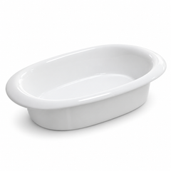 صحن تقديم سيراميك بيضاوي أبيض | White Oval Ceramic Serving Dish