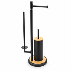 ستاند حمام أسود  وفرشاة المرحاض | Black Bathroom Organizer Stand