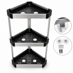 رف زاوية ثلاثي للحمام | 3-Tier Corner Shower Caddy