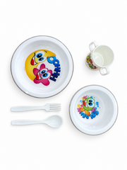 White kids tableware set