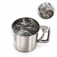 منخل طحين ستانلس ستيل بمقبض | Stainless Steel Flour Sifter with Handle