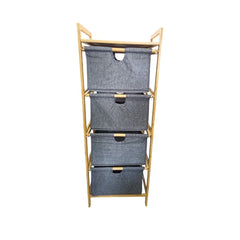 4-Tier Bamboo Fabric Drawer Organizer