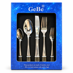 طقم أدوات مائدة فضية 30 قطعة | 30-Piece Silver Cutlery Set