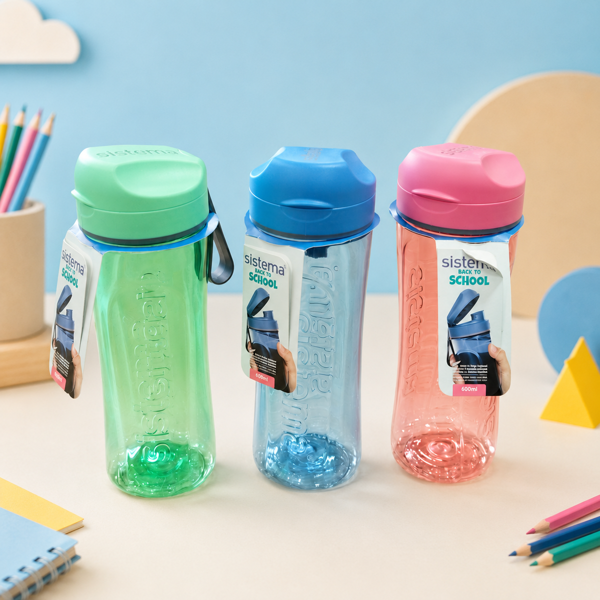 Sistema Back to School Water Bottle 600ml - زجاجة مياه سيستيما باك تو سكول 600مل