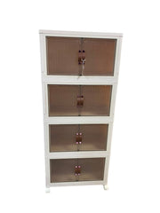 4-Tier Multipurpose Storage Cabinet with Translucent Doors