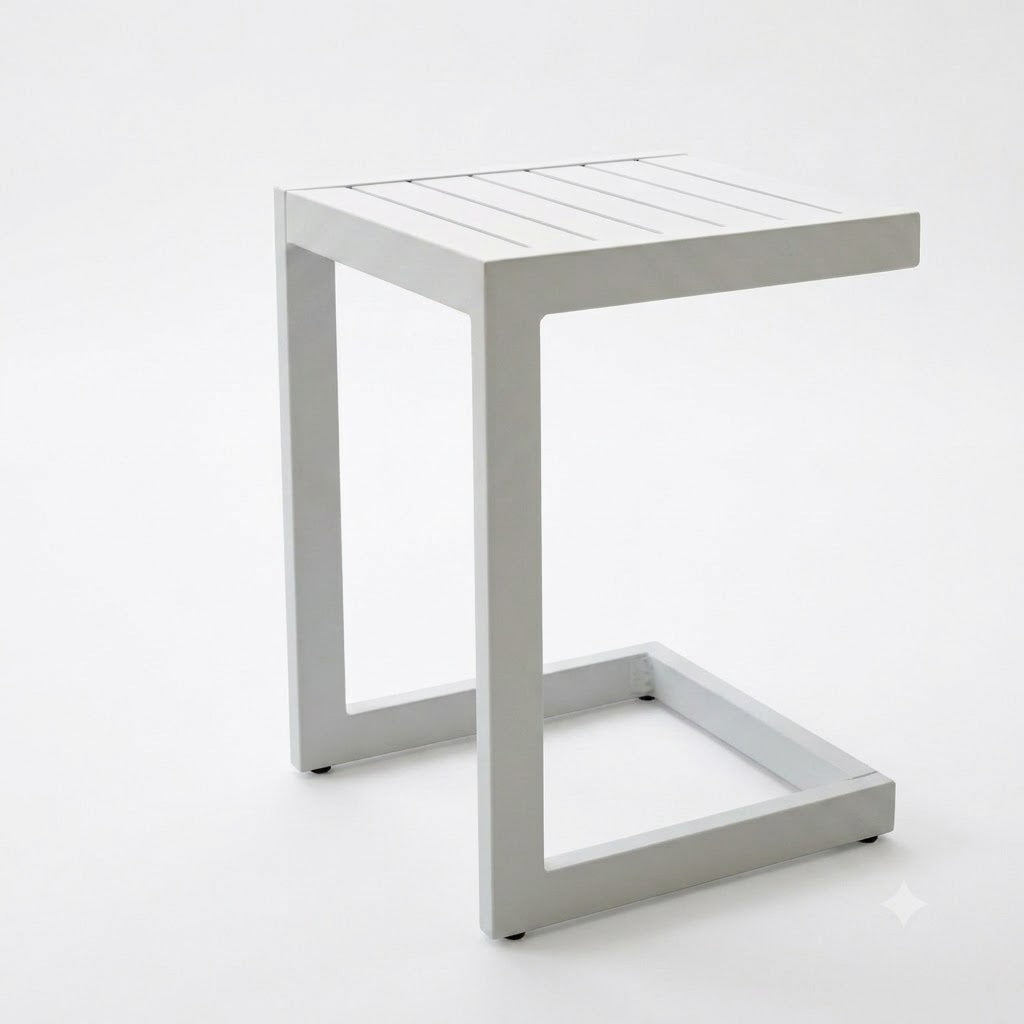 C-Shaped Outdoor Side Iron Table