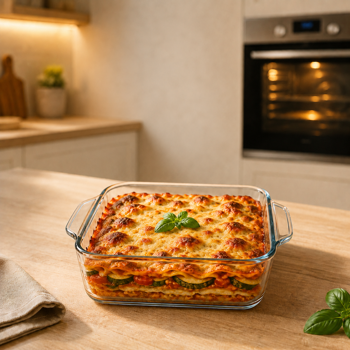 صينية خبز زجاجية بمقابض جانبية | Glass Baking Dish with Side Handles