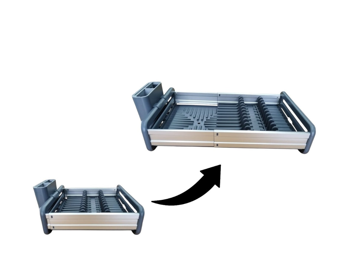 Compact Profile Dish Rack Expandable Dish Drainer Rack – Compact & Adjustable Design – Kabalan Plast