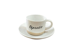 "Espresso" Ceramic Cup & Saucer Set – Set of 6