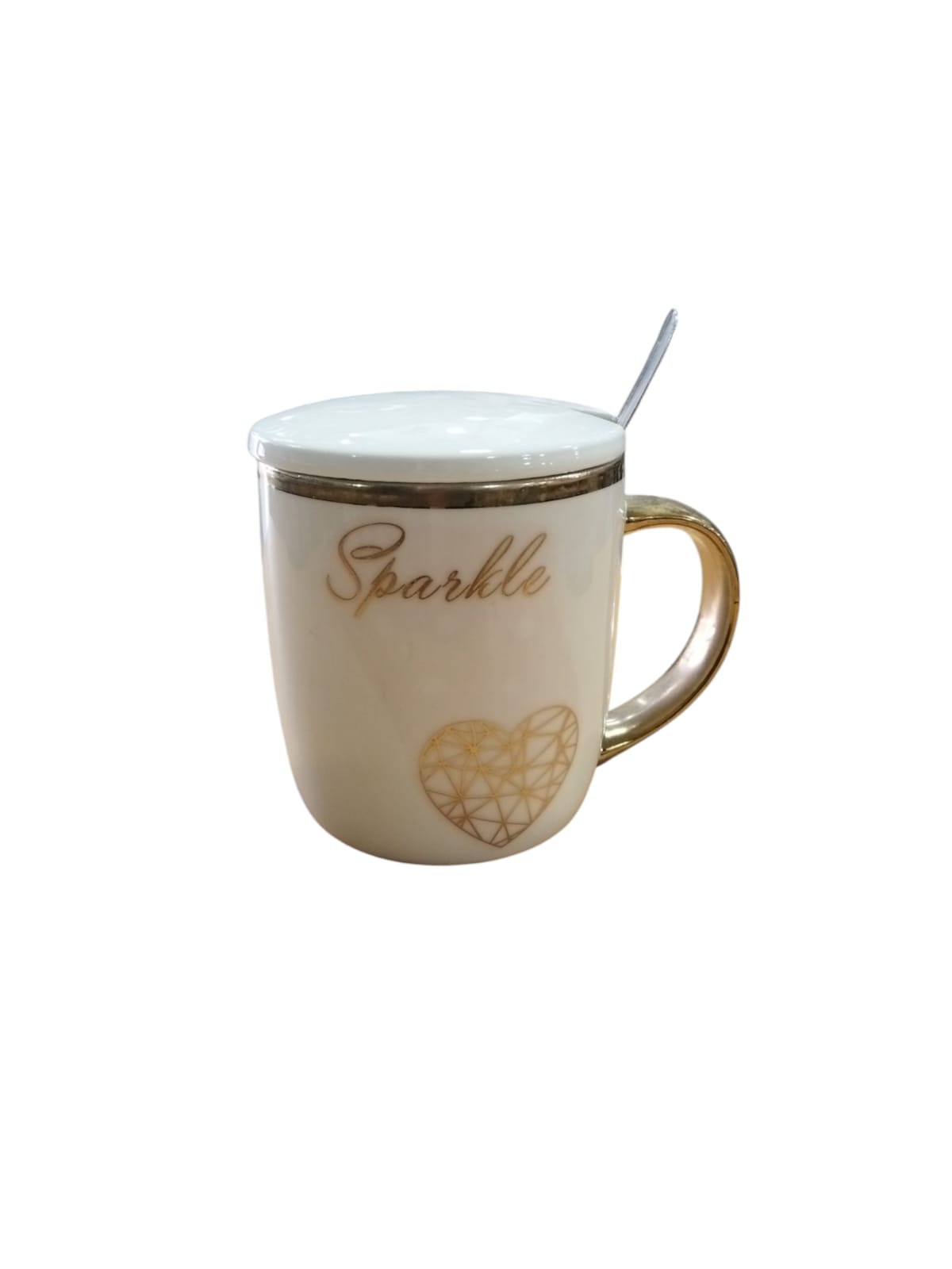 Ceramic Mug with Lid and Spoon