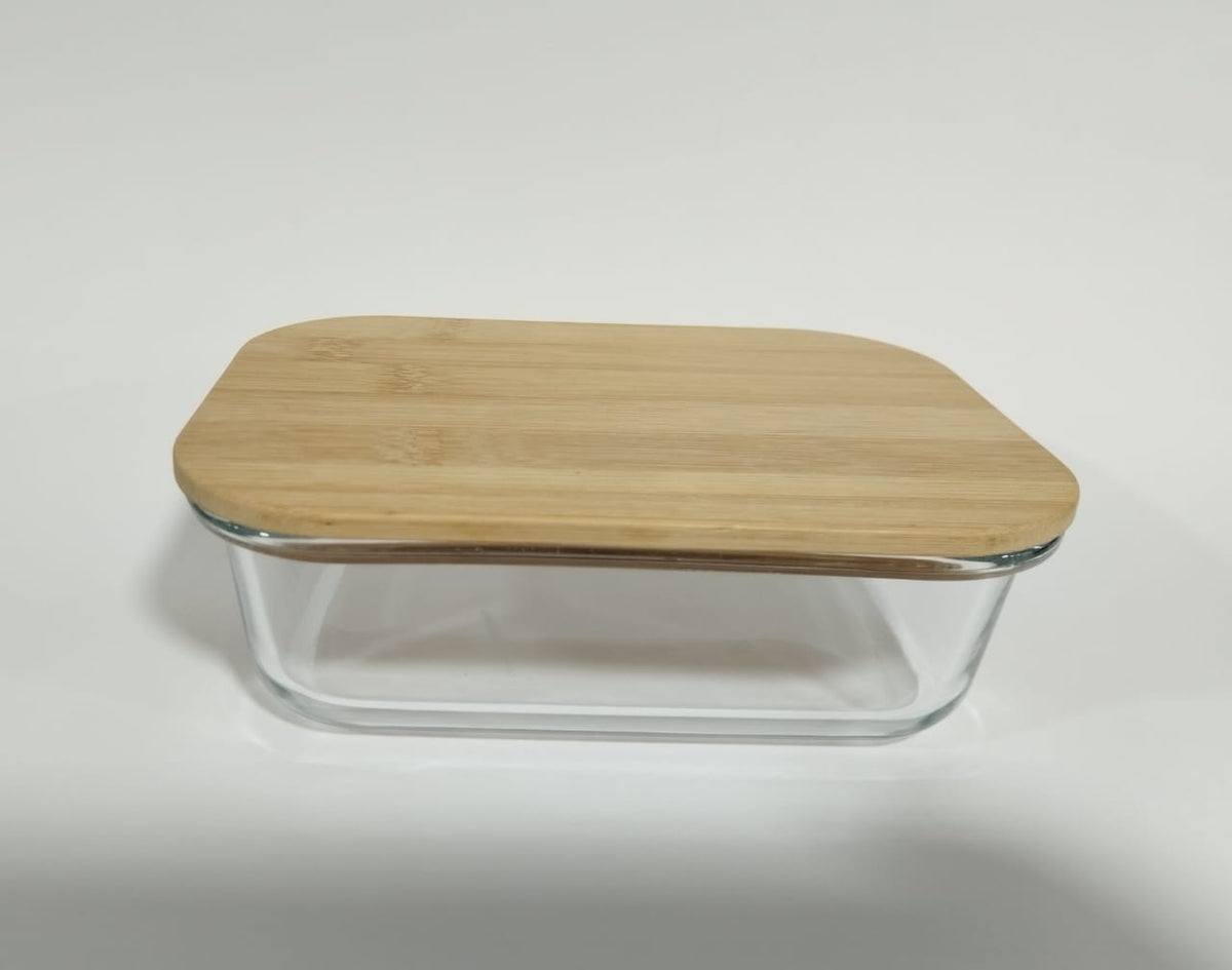 Glass Food Storage  with Bamboo Lid