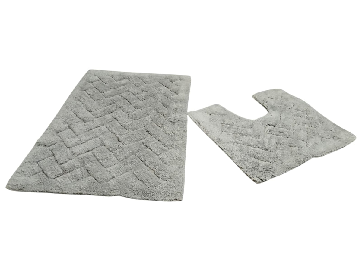 Cotton Bath Mat Set of 2 – 75×50 cm & 50×40 cm