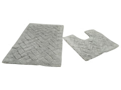 Cotton Bath Mat Set of 2 – 75×50 cm & 50×40 cm
