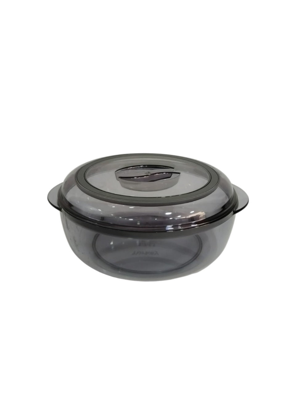 1.75L Plexi Round Plastic Container with Lid & Handles