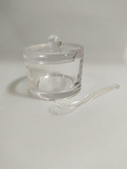 Acrylic Sugar Pot with Lid & Spoon – Clear Plexiglass Design