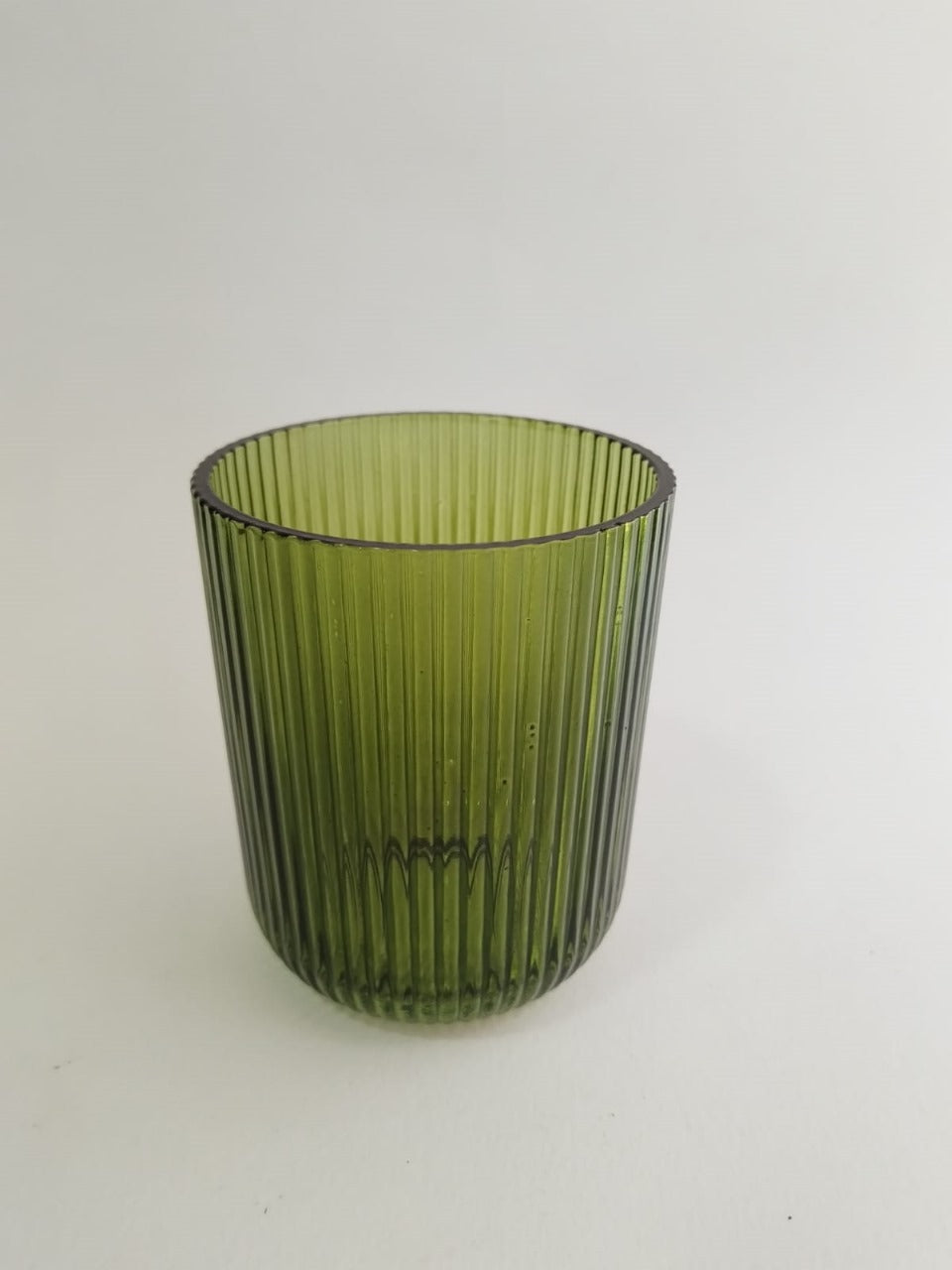 Ribbed Glass Tumbler – 6 PCS  (Multiple Colors)