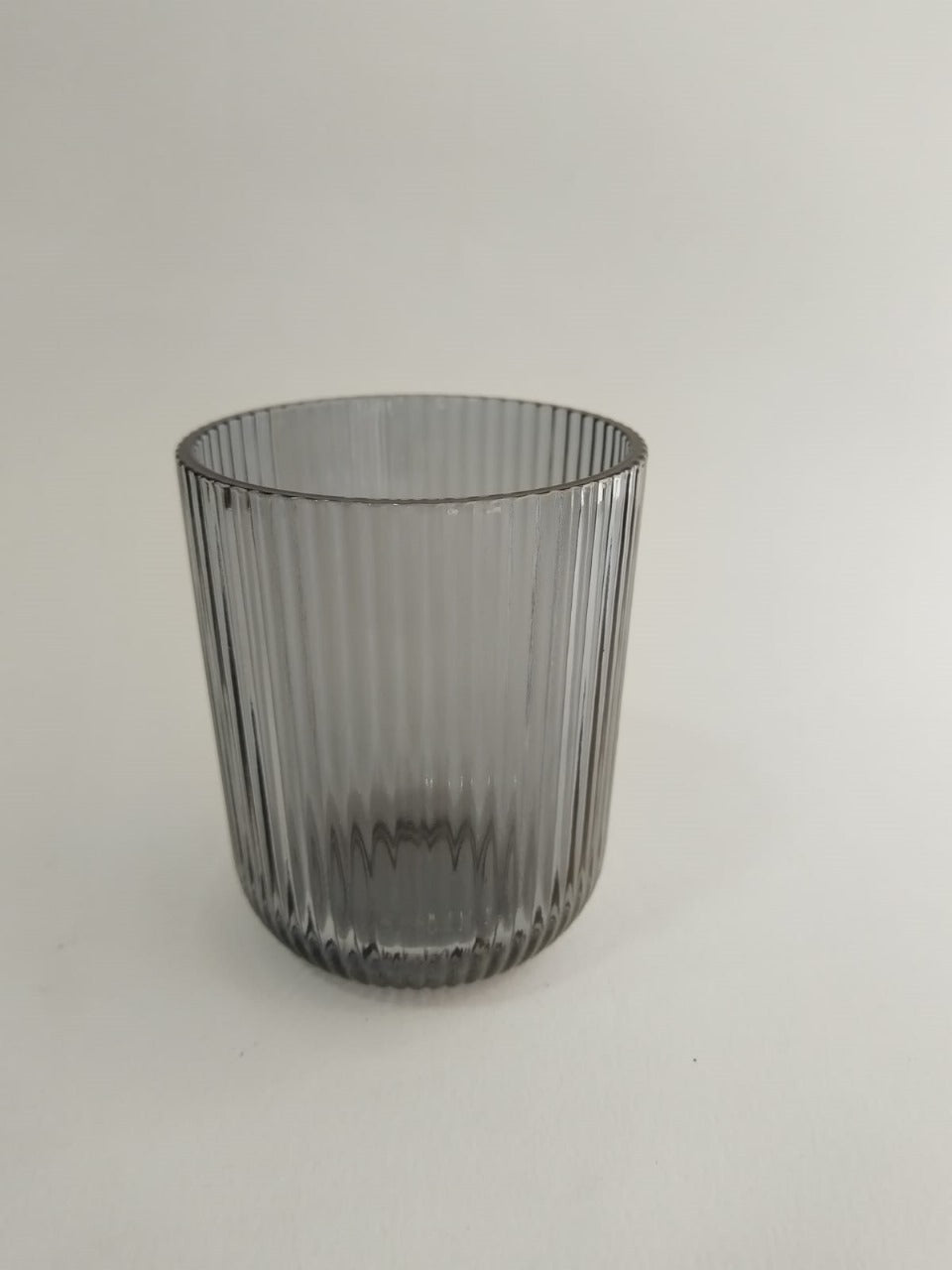 Ribbed Glass Tumbler – 6 PCS  (Multiple Colors)