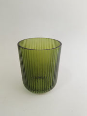 Ribbed Glass Tumbler – 6 PCS  (Multiple Colors)