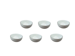 Set of 6 Ceramic Bowls Gold Rim