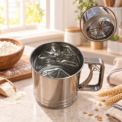 منخل طحين ستانلس ستيل بمقبض | Stainless Steel Flour Sifter with Handle