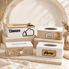 Decorative Wooden Tissue Box Holder – علبة مناديل خشبية ديكورية