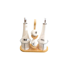 Bamboo Oil & Vinegar Cruet set