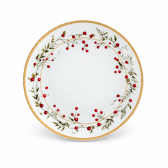 طبق تقديم كريسماس دائري بحافة ذهبية | Gold-Rimmed Round Christmas Serving Plate
