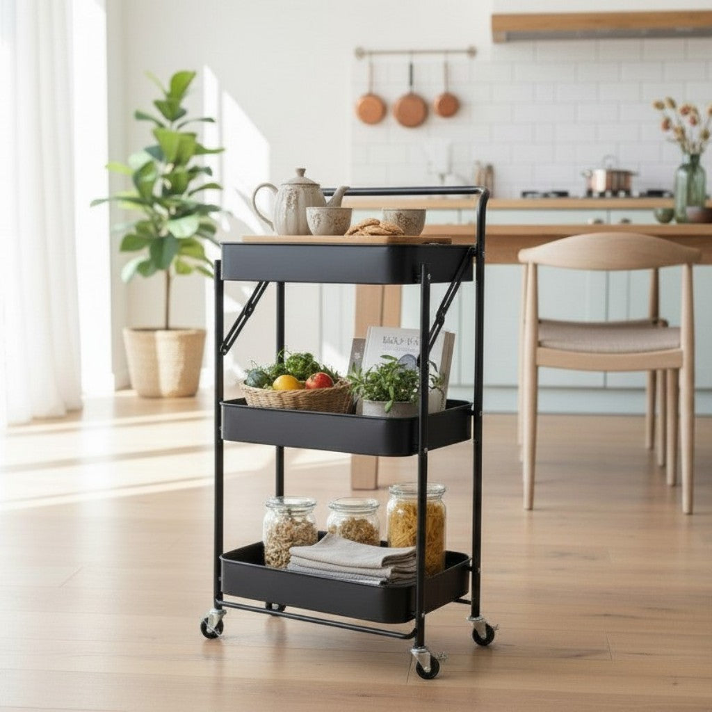 3-Tier Iron Storage Rack – Multi-Purpose Organizer