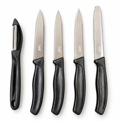طقم سكاكين ومقشّرة للمطبخ 5 قطع | 5-Piece Kitchen Knife & Peeler Set