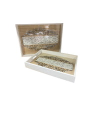 Decorative Wooden Tray Set