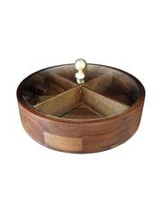 Wooden Snack Box with Glass Lid