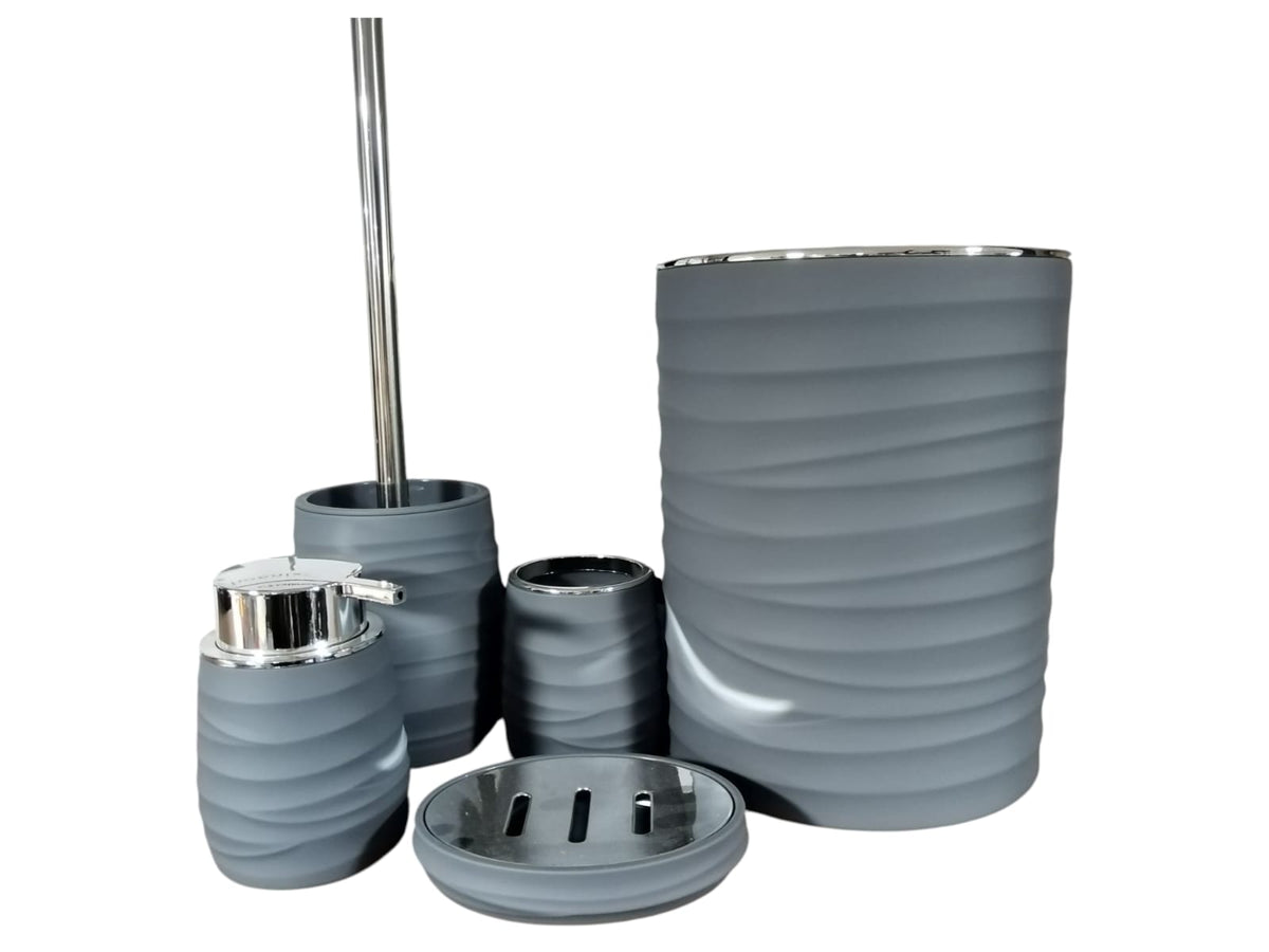Textured Bathroom Accessory Set